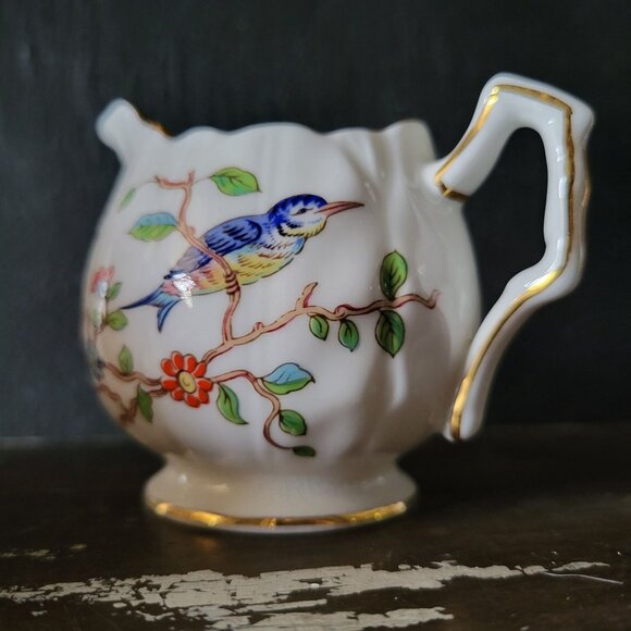 Vintage Aynsley Pembroke Pattern Fine Bone China Petite Creamer, Bird & Flowers - Picture 2 of 7